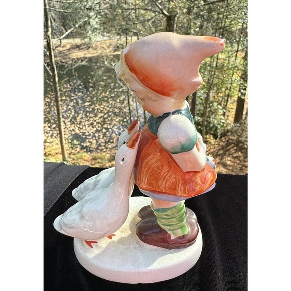 Arnart 5th Avenue Hand Painted Vintage Girl feeding geese made in Japan -S84 - Picture 6 of 11